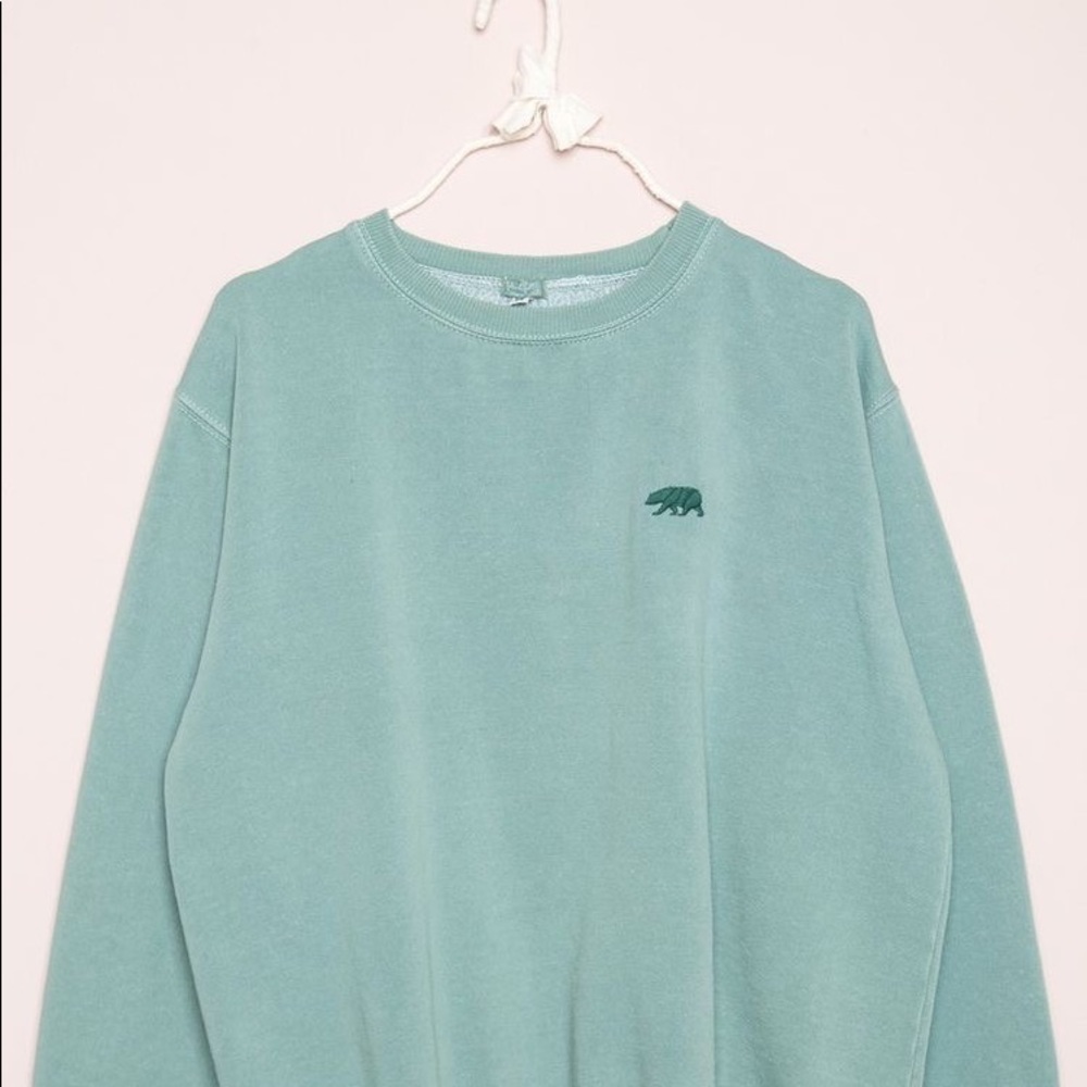 teal sweatshirt with a bear logo!!